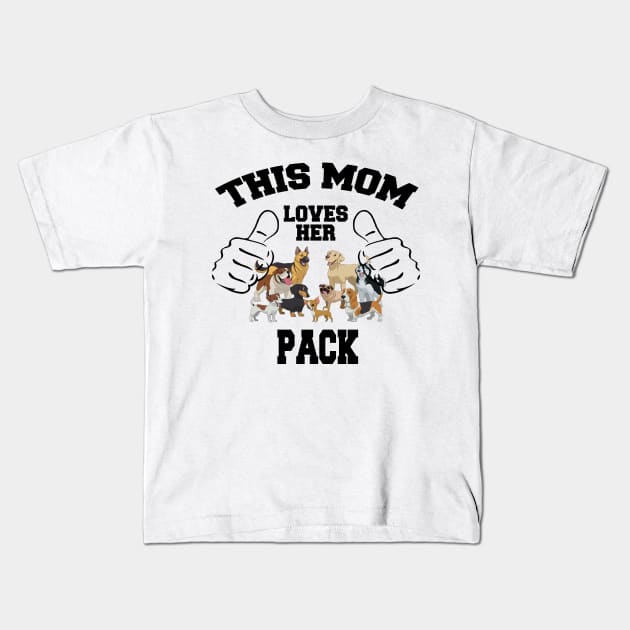 This Mom Loves Her Pack Kids T-Shirt by Hamjam